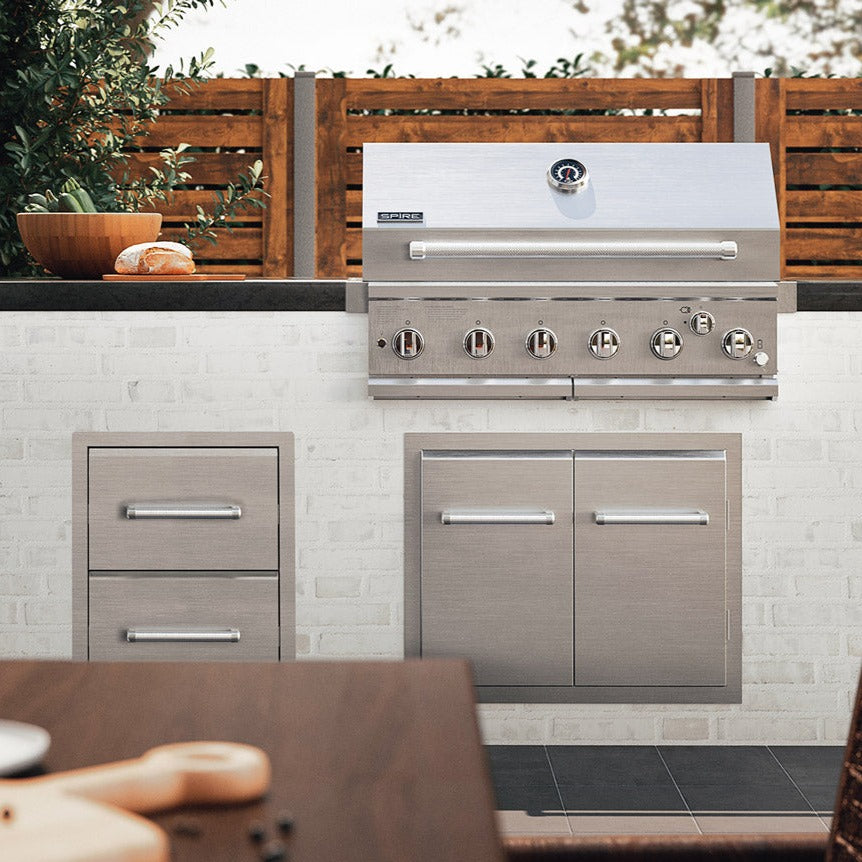 Spire Built-in Barbeque Outdoor Kitchen with access door and drawers