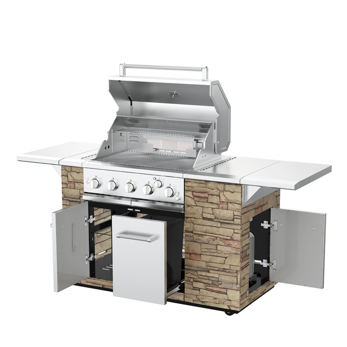 Stone Island 6-Burner Gas Grill in Terra Rosa