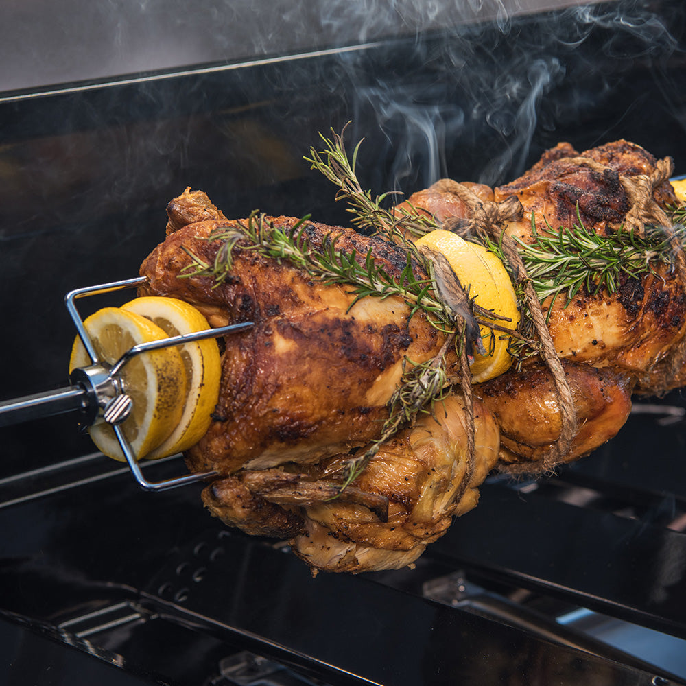 36 in. Stainless Steel Rotisserie Grilling Kit with Motor