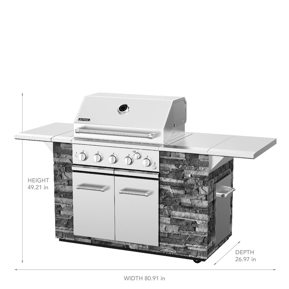 
                  
                    Barbecue SPIRE Stone Island 6 brûleurs, gris paysage marin
                  
                