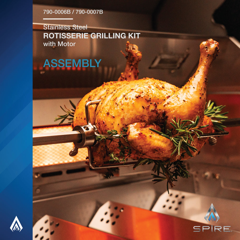 36 in. Stainless Steel Rotisserie Grilling Kit with Motor